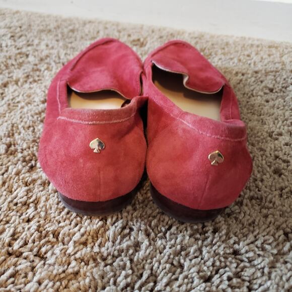 Kate Spade suede flat pointed toe loafer red leather classic 8.5 - Picture 4 of 9
